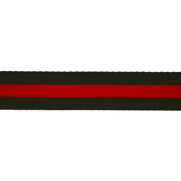 VÄSKBAND CLASSIC 40MM RANDIG SVART/RÖD FG 215