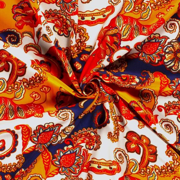 VISKOSTWILL PERFECT SCARF ORANGE/OFFWHITE/BLÅ FG 33