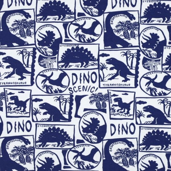TRIKÅ DINO MÖRK KLARBLÅ/VIT FG 2