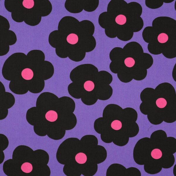 POPLIN BIG FLOWERS LILA FG 1
