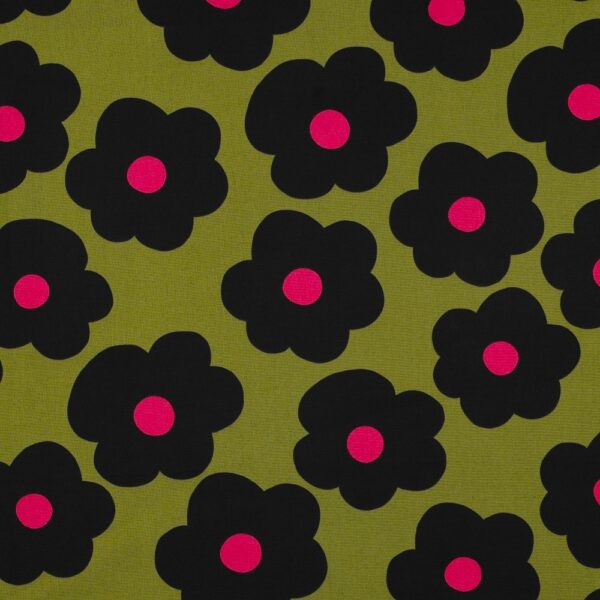 POPLIN BIG FLOWERS GRÖN FG 24