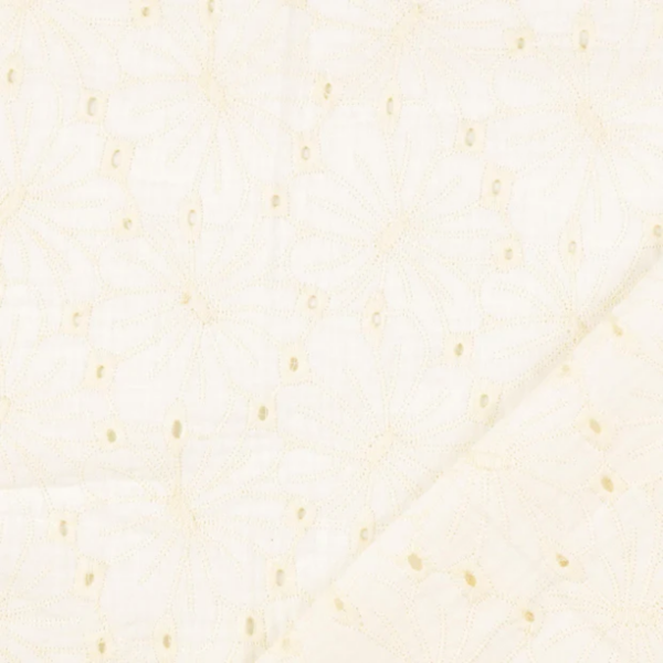 Brodyrmuslin Blomblad naturvit/off white fg 5004