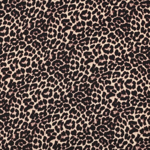 Viskossatin Leoparden i Wien svart/beige fg 1