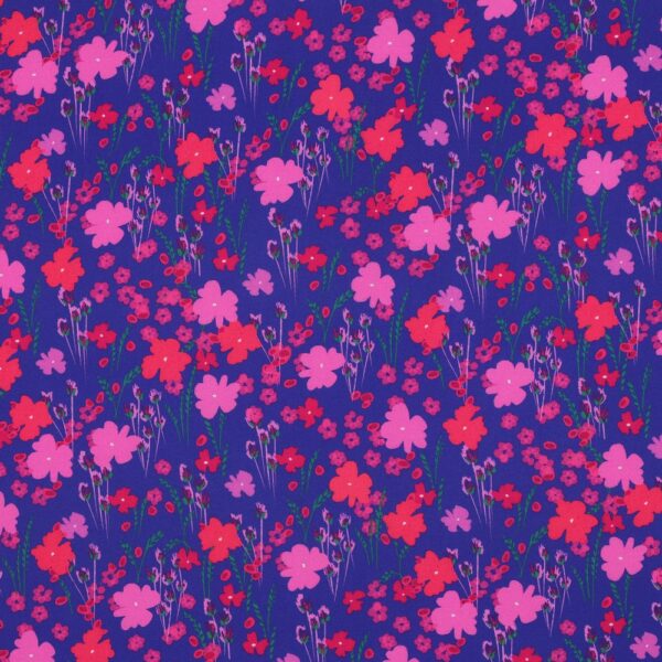 EcoVero-viskos Fleur des fleurs blå/cerise fg 2